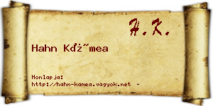 Hahn Kámea névjegykártya